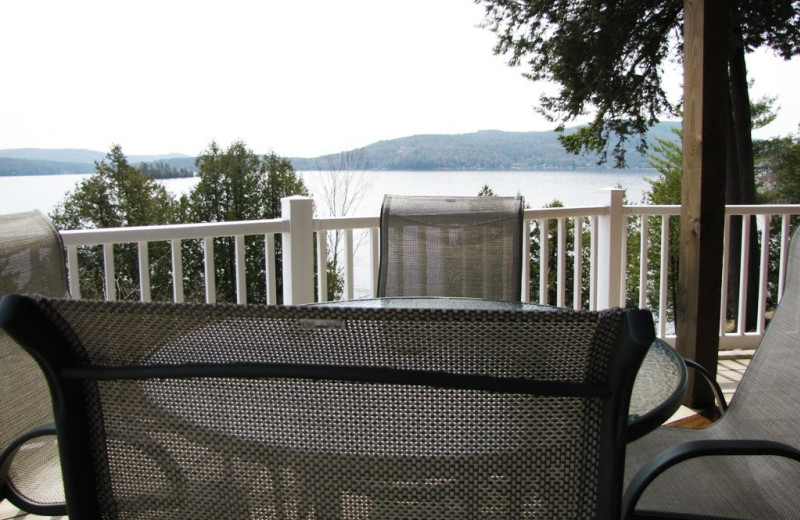 Cabin balcony at The Depe Dene Resort.