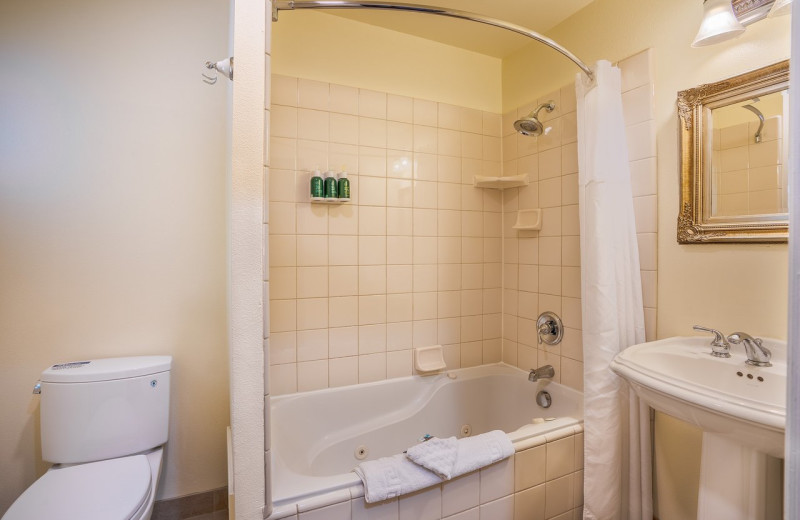 Guest bathroom at EuroSpa & Inn.