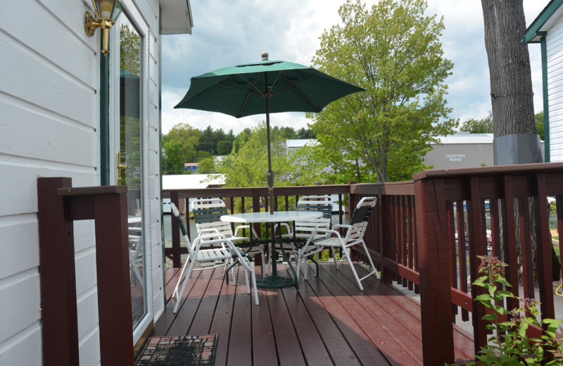 Cottage deck at Channel Waterfront Cottages.