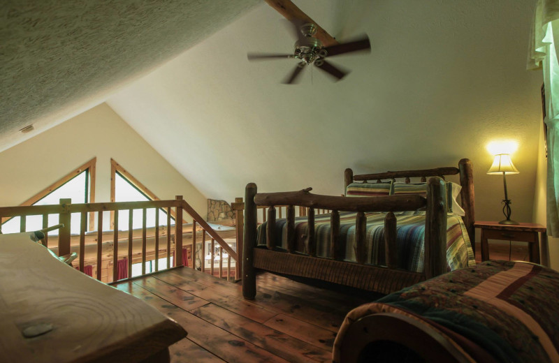 Chalet bedroom at Old Man's Cave Chalets.