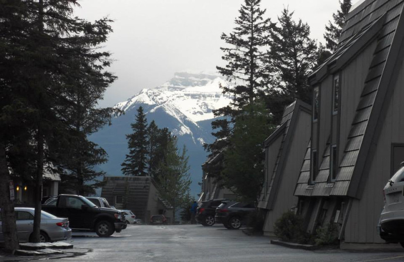 Chalet exterior at Tunnel Mountain Resort.