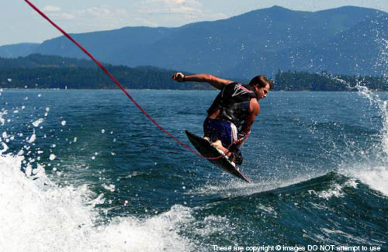 Knee boarding at The Lodge at Sandpoint.