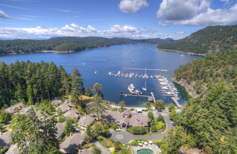 Aerial view of Poets Cove Resort & Spa.