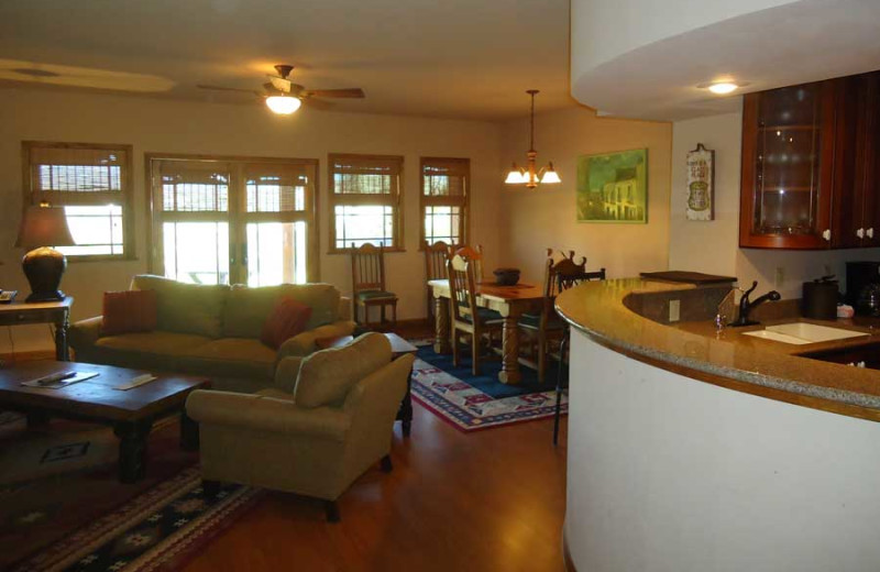 Guest living room at Lajitas Golf Resort.