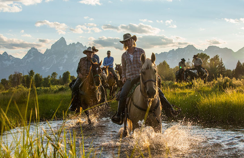 Horseback riding at Triangle X Ranch.