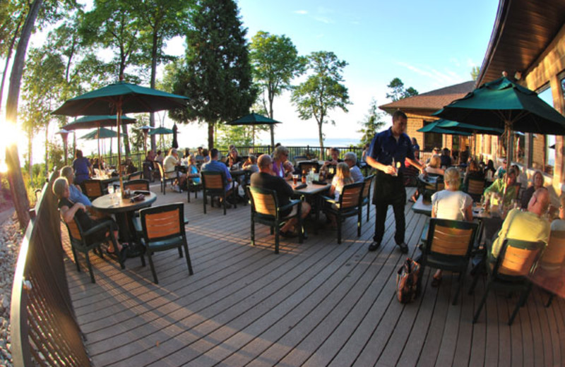 The Carrington Pub & Grill (at the Landmark Resort) features indoor and outdoor seating.