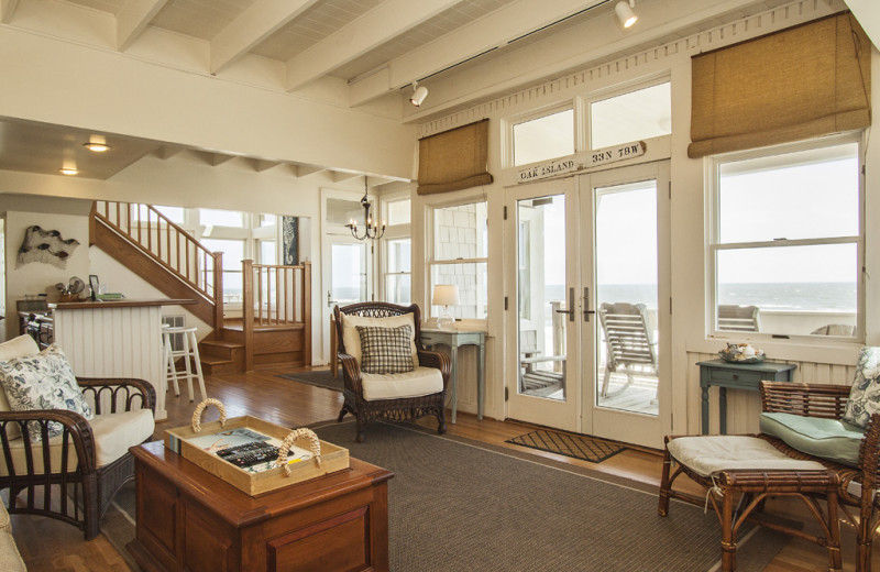 Rental living room at Oak Island Accomodations.