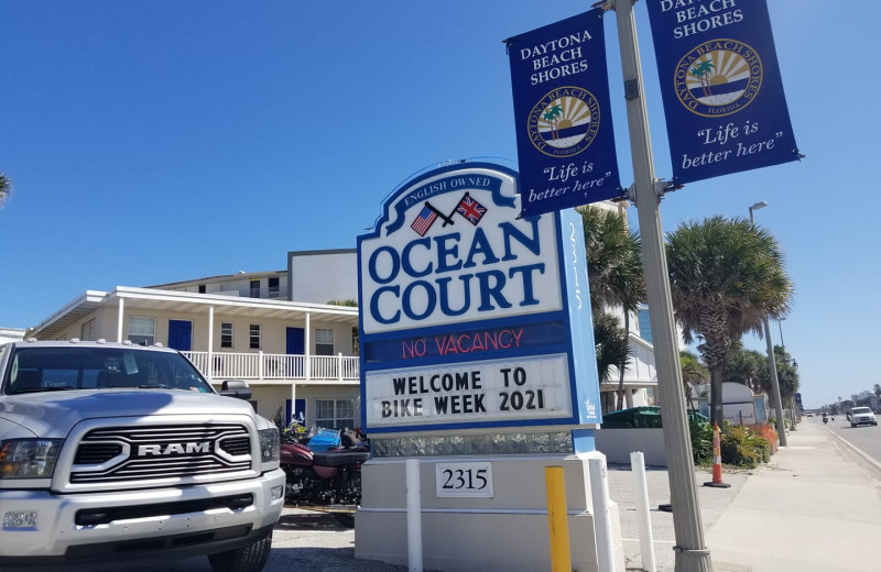 Exterior view of Ocean Court Motel.