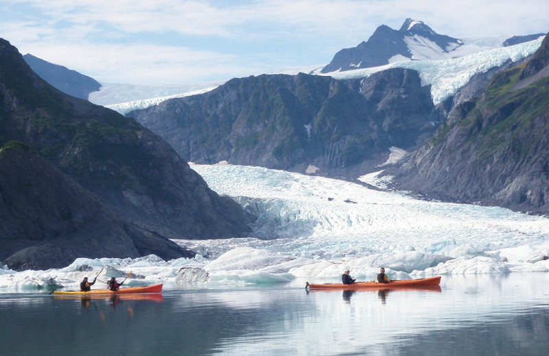 Canoes at Kenai Fjords Glacier Lodge.