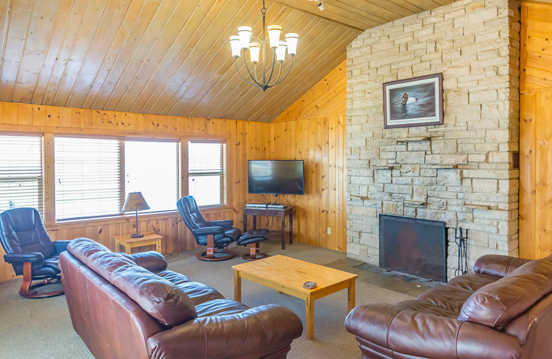 Cabin living room at Ten Mile Lake Resort.