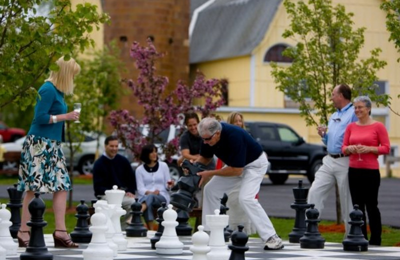 Giant chess at La Tourelle Resort & Spa.