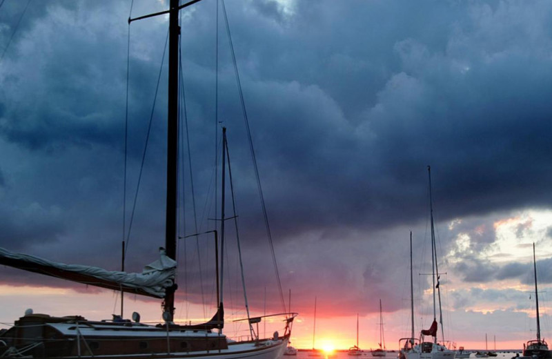 Sunset at Harbour Towne Inn on the Waterfront.