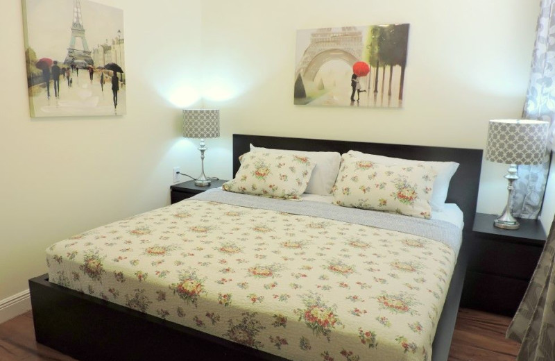 Rental bedroom at ValGal Vacation Rentals.