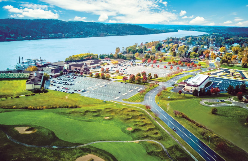 Aerial view of Rising Star Casino Resort.