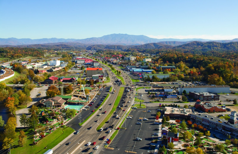 Downtown Pigeon Forge near Golfview Vacation Rentals.