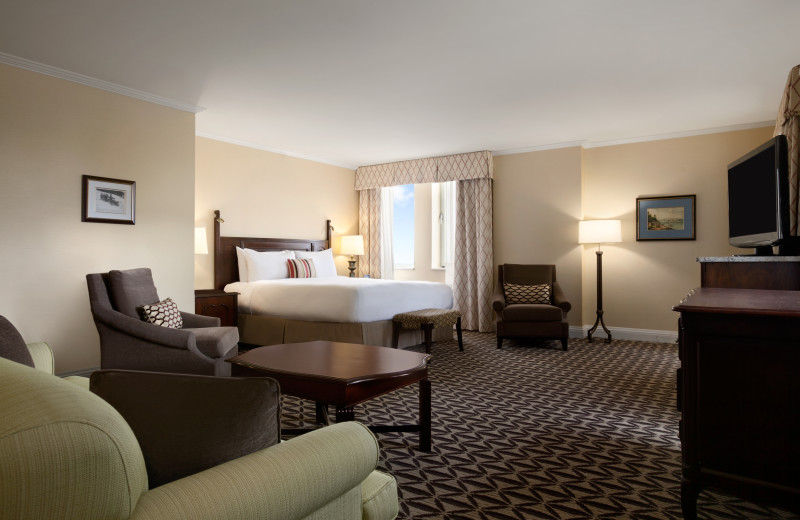 Guest room at Fairmont Le Manoir Richelieu.