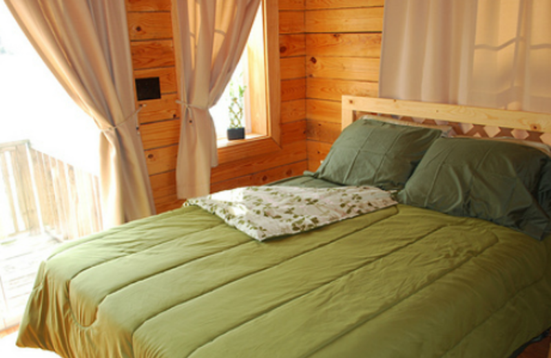Cabin bedroom at Yogi on the Lake.