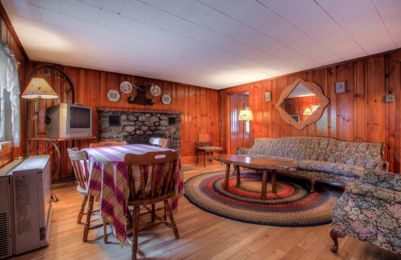 Cottage living room at Cottage Place on Squam Lake.