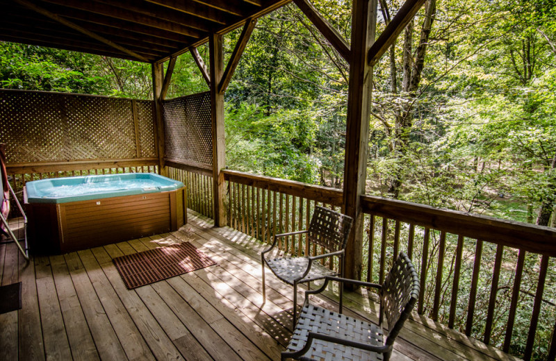 Cabin deck at Asheville Cabins of Willow Winds.