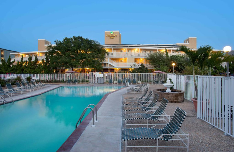 Outdoor pool at Quality Inn Oceanfront Ocean City.