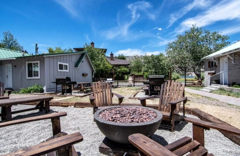 Patio at Lake Front Cabins.