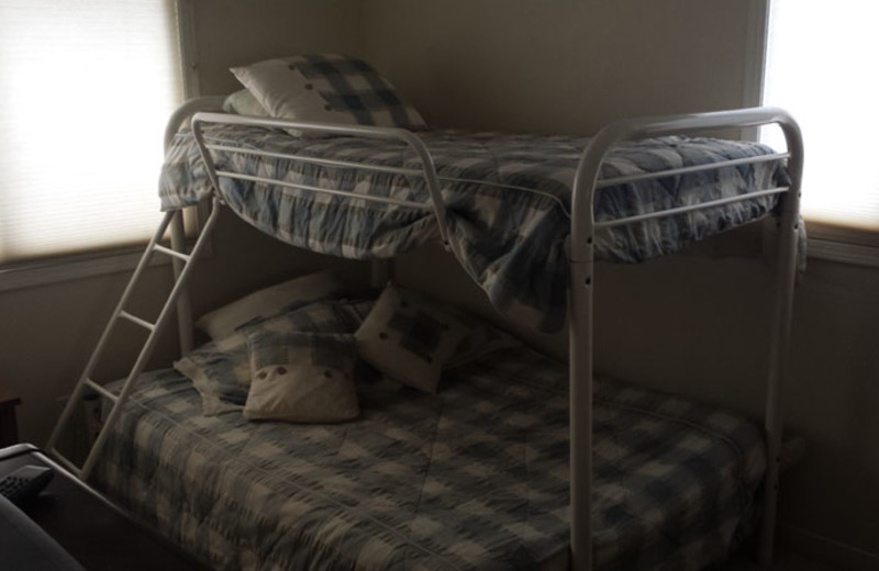 Cabin bunk beds at Cedar Valley Lodge.