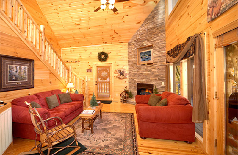 Living room at Alpine Mountain Chalets. 