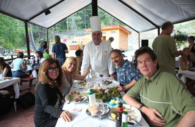 Dining at REO Rafting Resort.