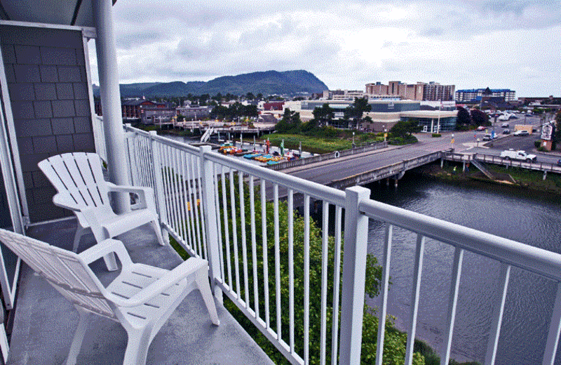 Balcony view at Rivertide Suites Hotel.