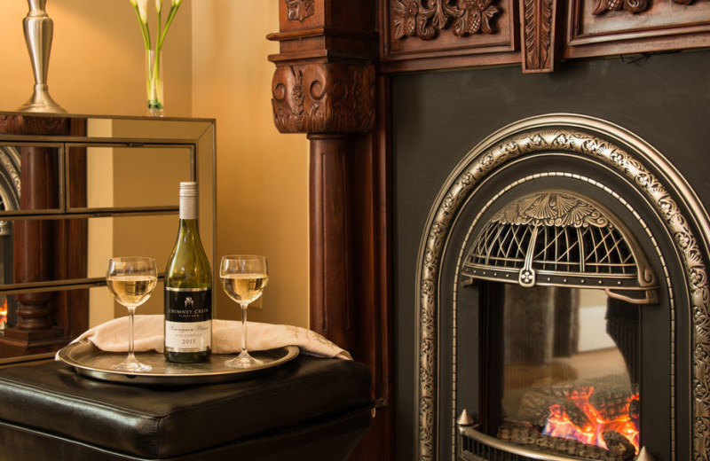 Guest fireplace at Inn at Gothic Eves.