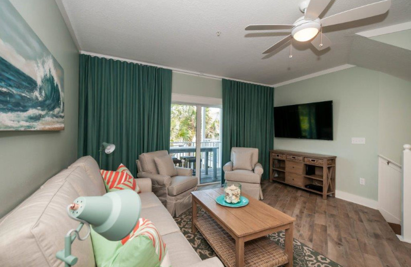 Rental living room at Destin Getaways.