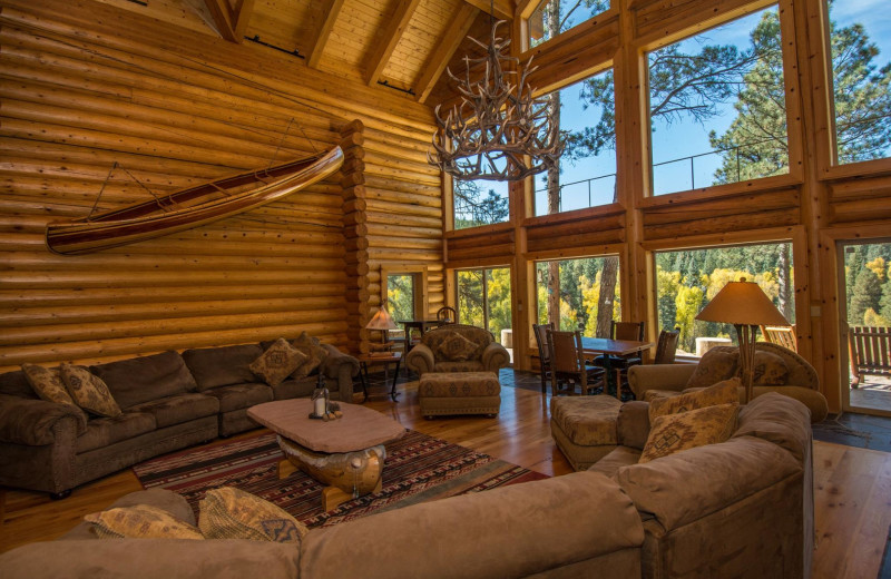 Rental living room at Pagosa Springs Accommodations.