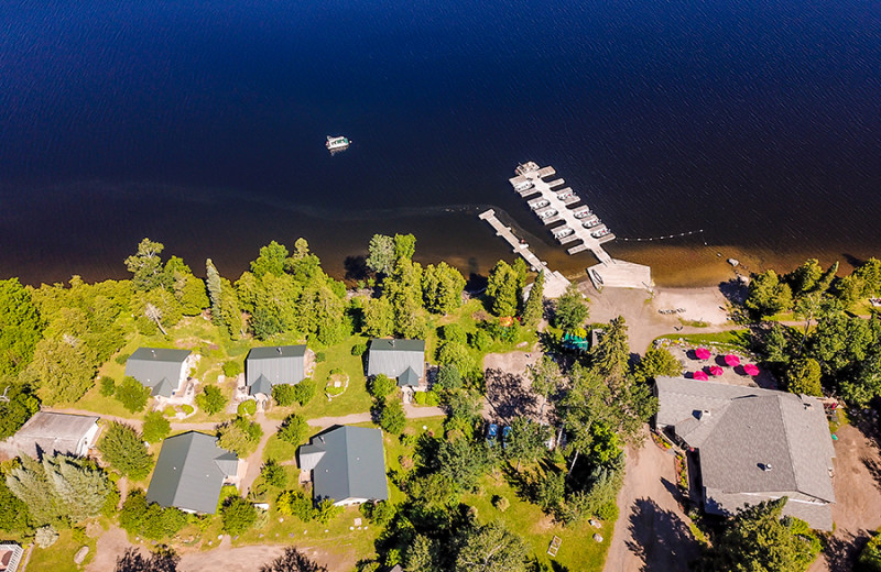 Aerial view of Gunflint Lodge.