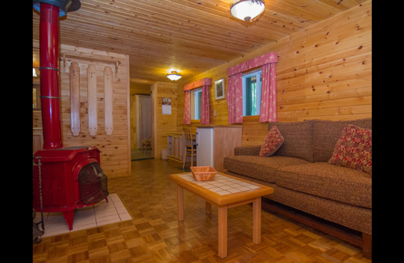 Cabin living room at Obabika Resort.