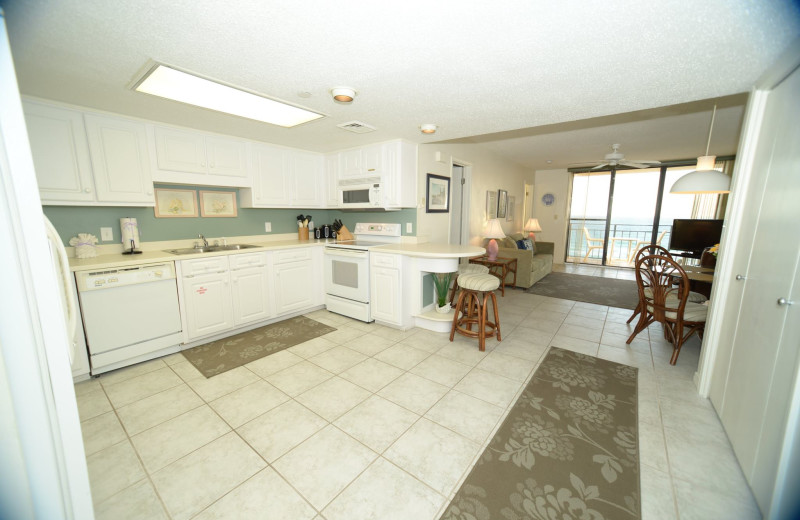 Guest kitchen at Nautilus Condominiums.