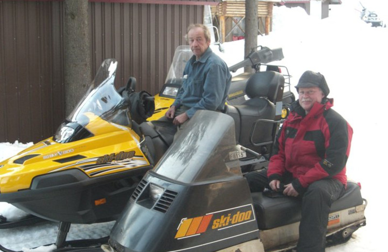 Snowmobiling at Northwoods Lodge.
