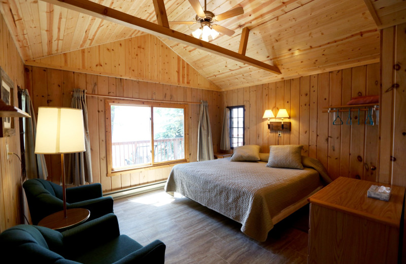 Cabin bedroom at Fair Hills Resort.