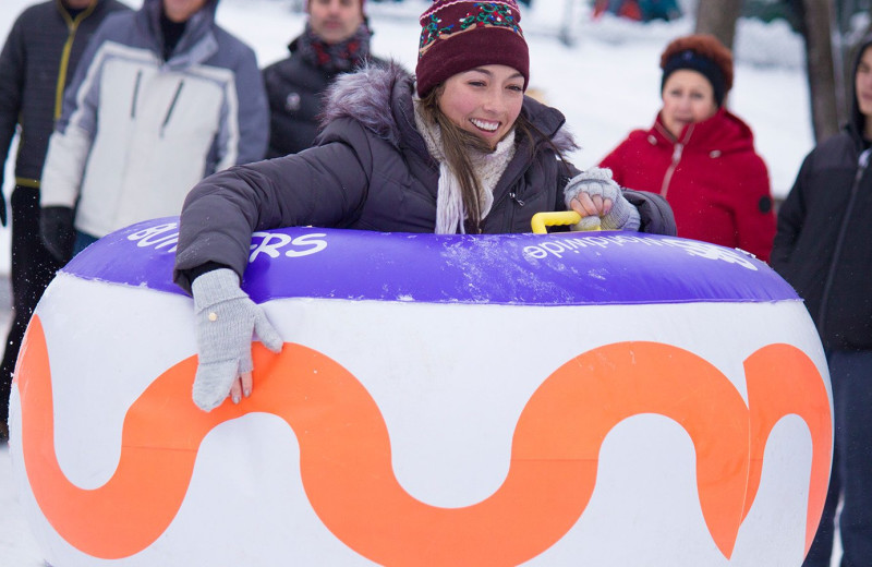 Snow tubing at Woodloch Resort.