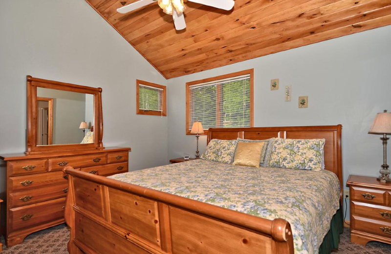 Vacation rental bedroom at Slope-Side Accommodation.