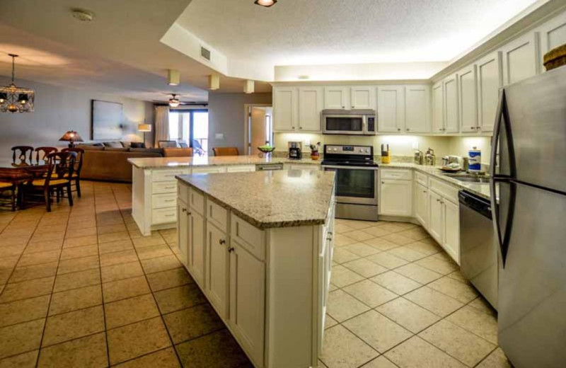 Rental kitchen at Luna Beach Properties.