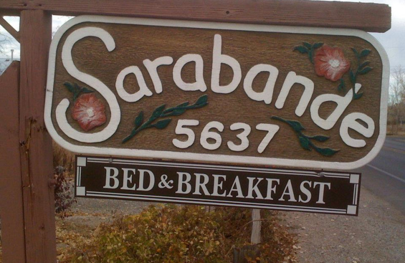 Sarabande Bed & Breakfast sign.