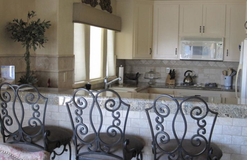 Rental kitchen at Coastal Vacation Rentals.