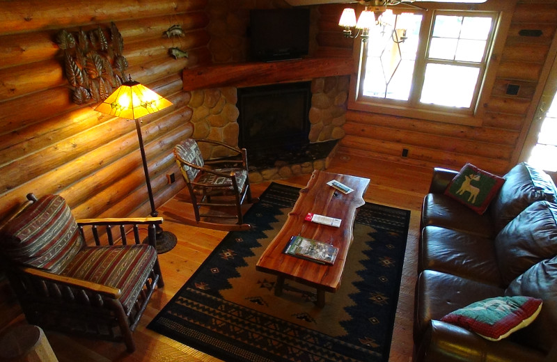 Living Room in a Birch Townhome at Ampersand Bay Resort & Boat Club.
