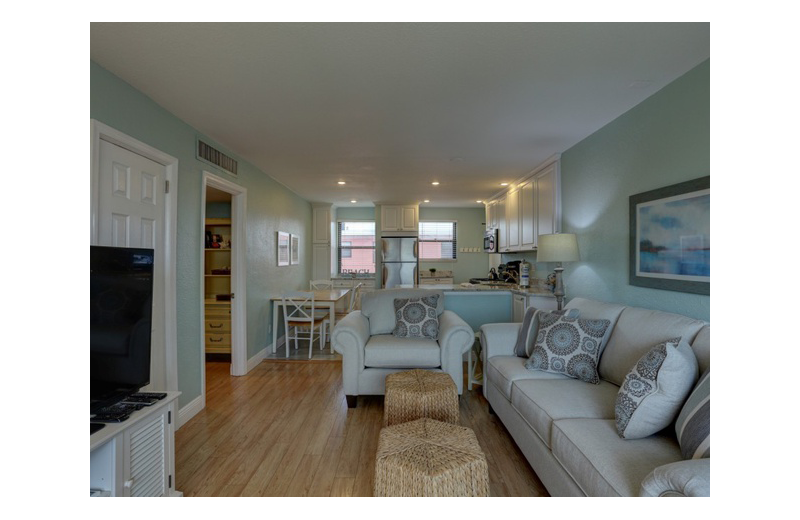 Guest room at Gulf Winds Resort Condominiums.