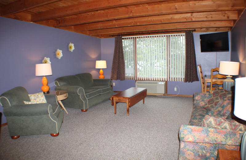 Guest living room at Rowleys Bay Resort.