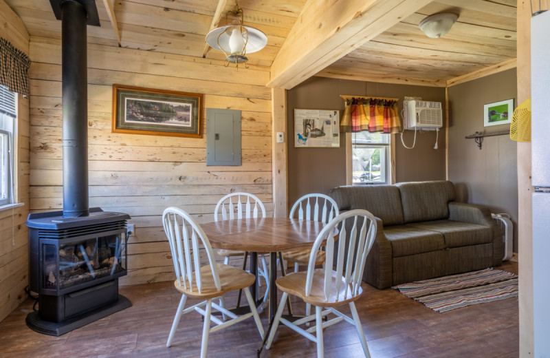 Cabin interior at Rising Eagle Resort.