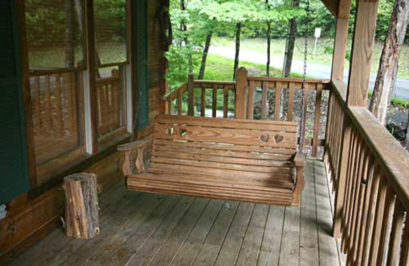 Porch Swing at Baskins Creek Cabin Rentals 