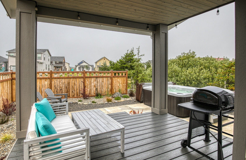 Rental deck at Oyhut Bay Seaside Village.