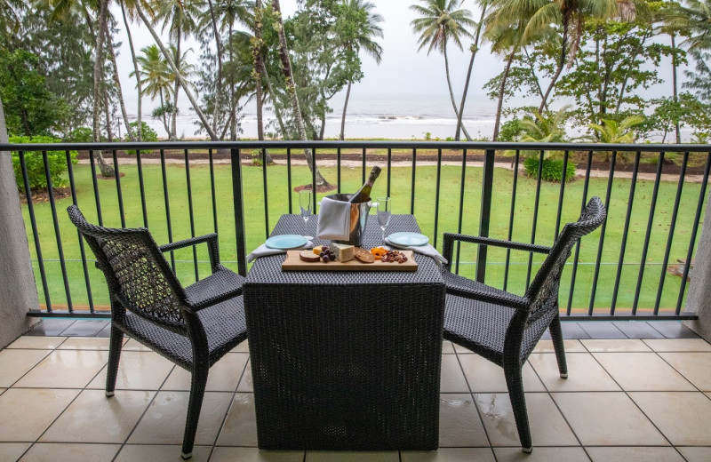 Patio at Castaways Beachfront Resort.