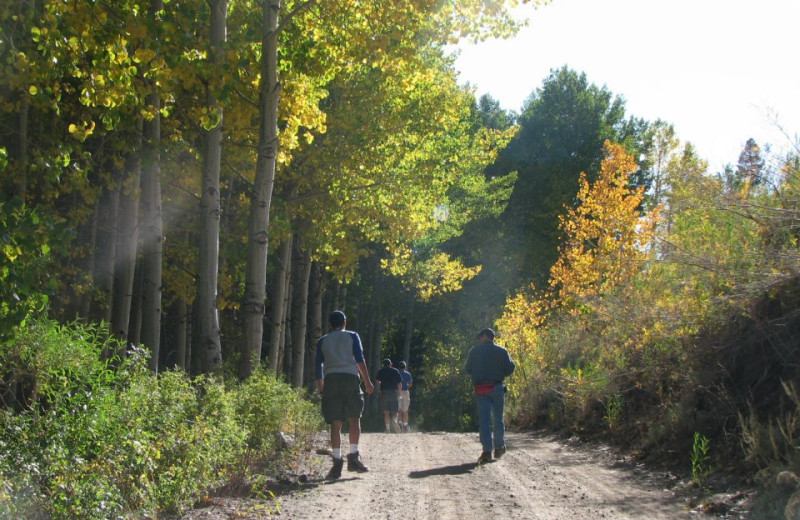 Hiking at Reverse Creek Lodge.